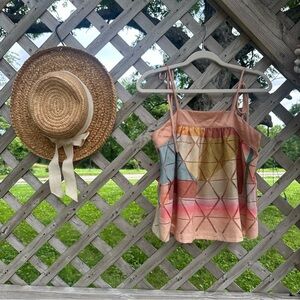 Akemi and Kin Anthropologie Colorful Geometric Patterned tank Top